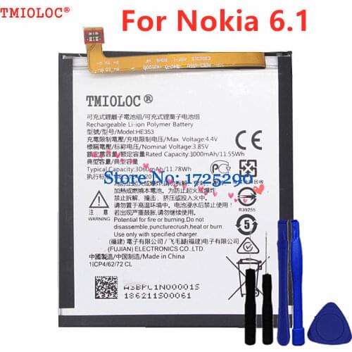New high quality 3060mAh HE353 Battery For Nokia 6.1 TA-1043 TA-1045 TA-1054 TA-1050 TA-1068