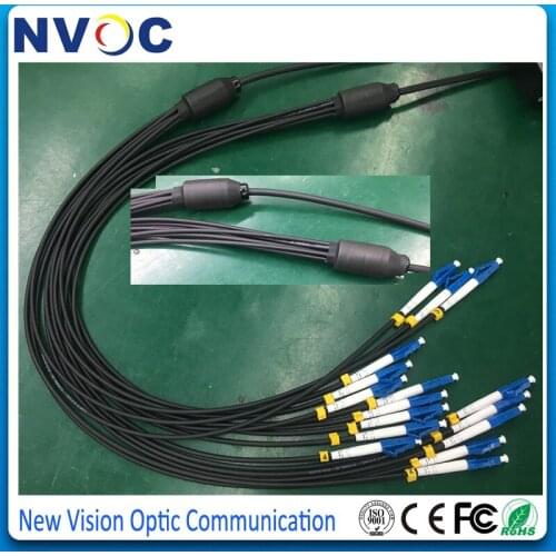 Single Mode,4core,G657A,Armored LSZH Black Cable,Dia:4.0mm,LC/UPC-SC/UPC SC-LC UPC Armourd Fiber Optic Patch cord,with Reel,250M