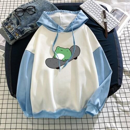 Autumn Winter Sweater Women Casual Sweater Fashion New Stitching Cute Plus Velvet Long-sleeve Hooded Sweatshirt Top Gril Sweater