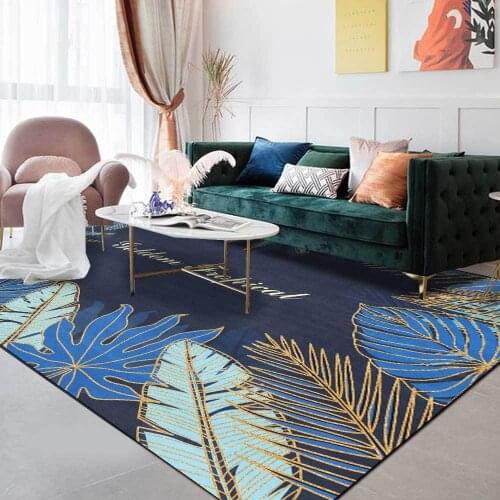 Nordic Style Bedroom Bedside Area Rugs Tropical Leaf Printed Living Room Non-Slip Floor Mat Kitchen Bath Corridor Door Carpet