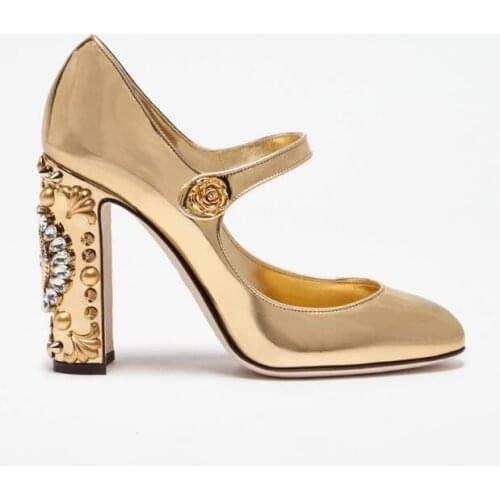 Luxury women wedding gold shoes crystal decoration watch art chunky high heels chuassure marriage high heel lace up heels silver