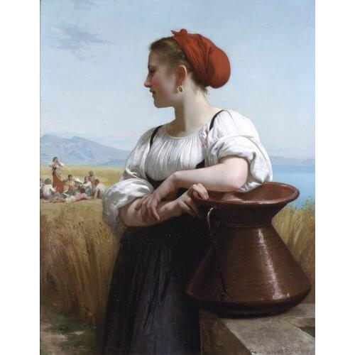 Handmade Oil painting picture Moissoneuse by William Bouguereau reproduction wall art