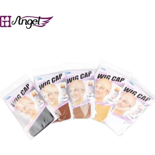 2pcs/pack Unisex Hair Mesh Wig Cap Hair Nets Wig Liner Hairnet Snood Glueless Dome Wig Cap Stretchable Elastic Hair Net 5 colors