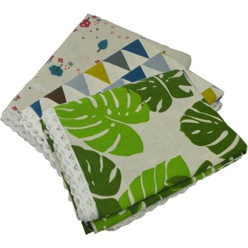 Linen Cotton Tablecloth Print Cactus Lattice Lace Home Table Cover Rectangle Desk Cloth Wipe Cover Christmas Dinner Table Cloth