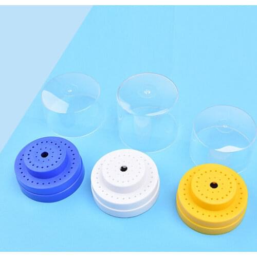 Dental Lab Instrument 60 Holes (Round) Holes Plastic Bur Holder Burs Block Case Box For Diamond Bur Holder