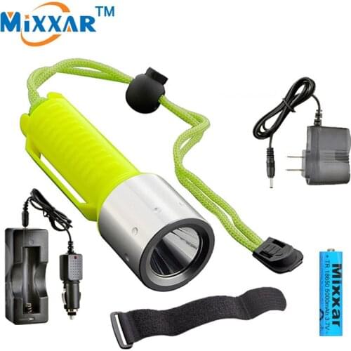 ZK20 Diving Flashlight Q5 LED Lantern Lamp Rechargeable dive Torch light 18650 Underwater Diving Scuba Flashlights dropshipping