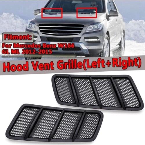 2Pcs Car Front Hood Vent Grille Air Flow Intake Hood for Mercedes Benz W166 GL GL350 GL450 GL550 ML ML350 ML550 2012-2015