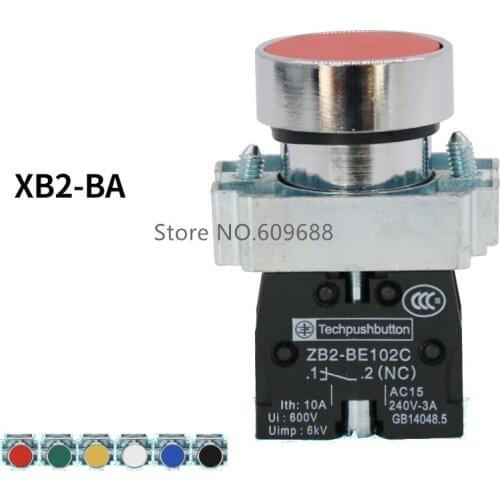 XB2 Momentary Pushbutton Switch XB2-BA42/31/51/21 Even Button Spring Return Push Button Switch