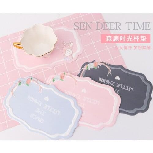 ZK50 ins wind creative car decoration car supplies ornaments anti-slip mat car interior pvc soft rubber coaster placemat