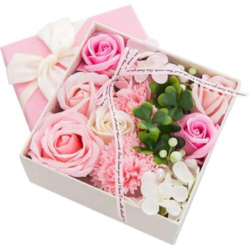 "1 Box DIY Simulation RoseHandwork Soap Flower with Ribbon Wedding Souvenir Valentines Day Gifts Birthday Beautiful Mother Gift"