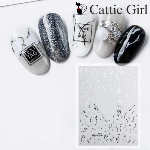 1 Sheet Marble Stone 3D Nail Art Transfer Stickers White Black Nail Designs Japanese Nail Accessories for Nail Decorations