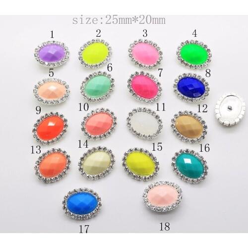 New hot 10 sets of 25 * 20mm oval annulus Diy jewelry accessories rhinestone flat wedding invitations necklace jewelry mixing