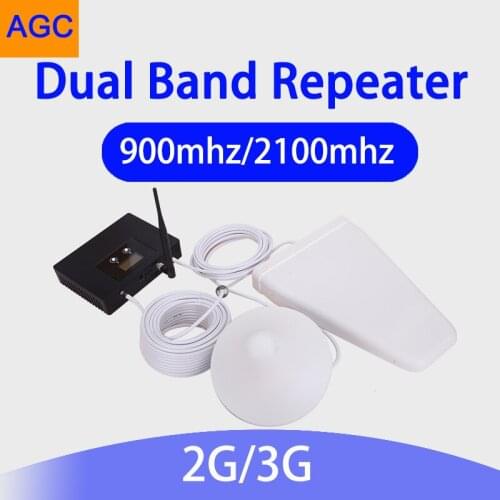 2g 3g Mobile Signal Amplifier 900 2100 Outdoor Antenna Amplifier Unlimited Internet 3g AGC Repetidor Dual Band Repeater 70DB