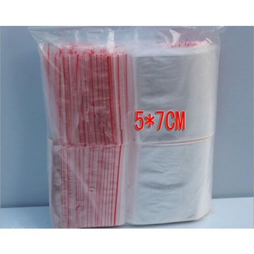 300PCS 5x7cm transparent travel gift packing bag plastic bag for necklace/jewelry/ food small ziplock clear self seal bags pe