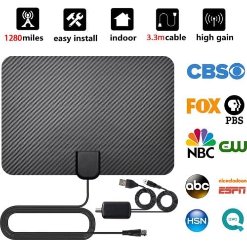 4K Indoor TV Antenna Aerial Digital HD HDTV Antennas 1280 Miles Range Booster TV Antena FM/VHF/UHF Television Antenna