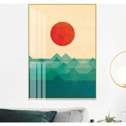 Abstract Ocean Sea Wave Scene Painting Pictures Self-adhesive Wall Stickers Wall Art Prints Poster Living Room Home Decoration