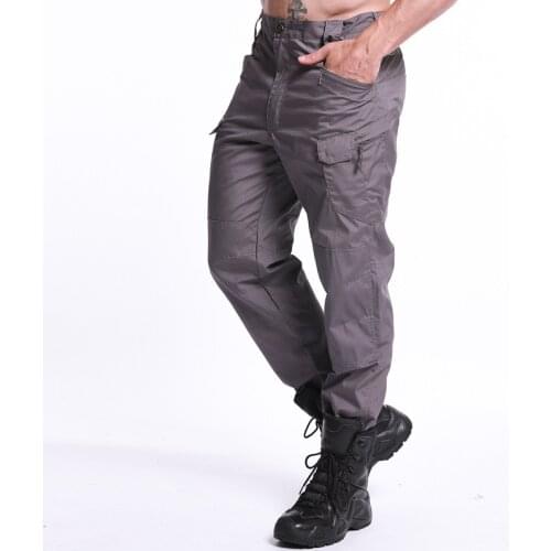Men Military Tactical Cotton Pants CP Camouflage Travel SWAT Army Cargo Black Pants Casual EDC Pockets Soldier Combat Trouser