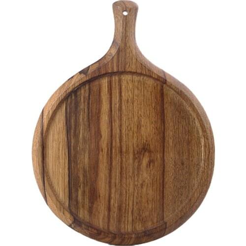 Wooden Pizza Tray Round Pizza Board with Handle Pizza Stone Baking Tray Cake Bakeware Kitchen Baking Tools