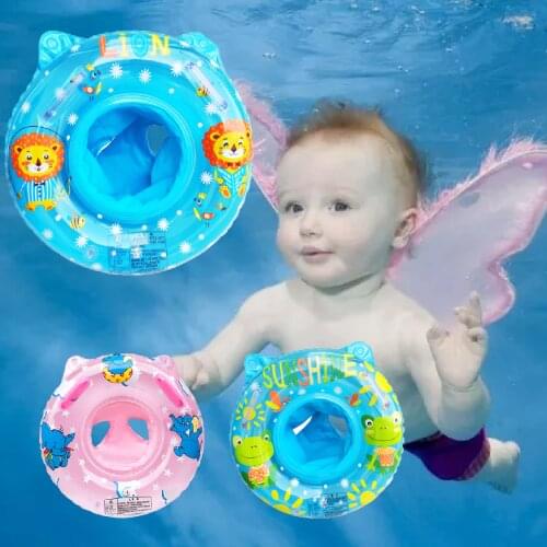Inflatable Baby Swimming Rings Float Bath Buoy Handle Safe Kids Swim Pool Accessories Baby Seat Float Water Toy Swim Circle Toys