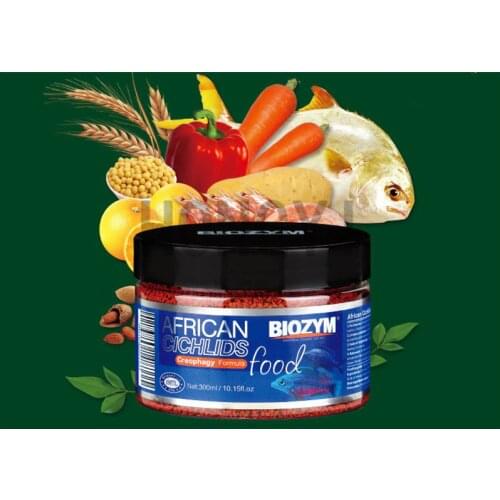 HONGYI 1 piece aquarium tropical fish food fish feed african cichlids vege formula food Creophagy formula food 300ml