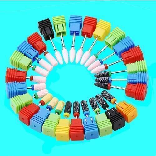 2 pcs/lot Ceramic Nail Drill Bits For Electric Drill Manicure Accessory Milling Cutter Suitable for all Nail Drill machines