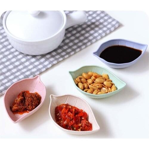 Sauce Plate Dish Tableware Food 11x7 Cm ​ 4Pcs Leaf Bowl Wheat Quality