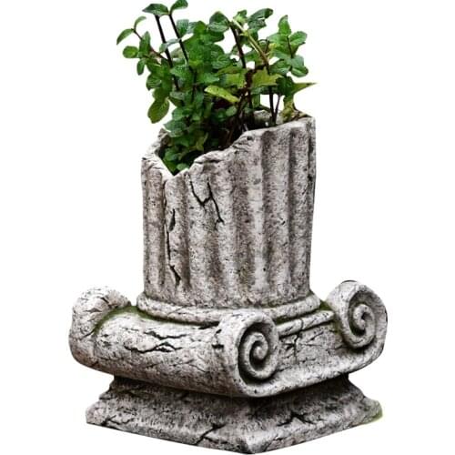 Angel Roman Column Square Decoration Retro Flower Pot Creative European Style Antique Three-dimensional Gardening Decoration