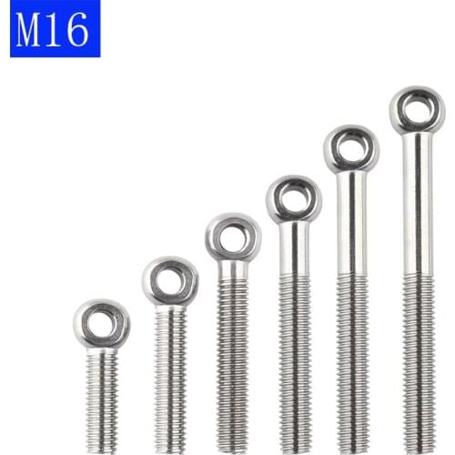 M16 - 2 16mm 304 Stainless Steel Machinery Shoulder Lifting Eye Screws Bolts O ring head Axle