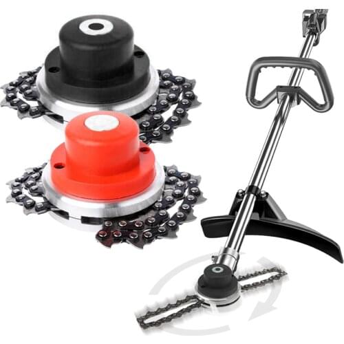 65Mn Metal Grass Trimmer Head Chain Lawn Mower Trimmer with Saw Chain Brushcutter for Garden Trimmer Grass Cutter Parts Tools