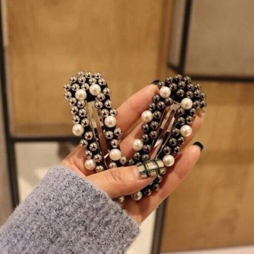 Fashion Big Hair Pins Korean Simulated Pearl Beaded Women Barrettes Hair Clip Hairgrips Hair Accessories Girls Jewelry