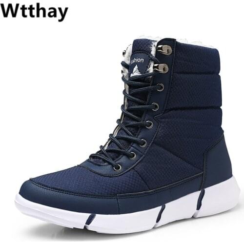 Men Boots Winter with Fur Super Warm Snow Boots Men Unisex Winter Casual Shoes Sneakers High Top Rubber Ankle Boots Waterproof