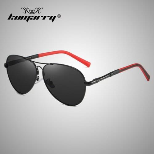 KUMARRY 2020 Fashion Pilot Polarized Sunglasses Men Memory Metal Frame High-End Mens Drivers Fishing Sun Glasses UV400 KTM021