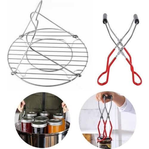Stainless Steel Canning Jar Lifter Tongs Canning Jar Rack Canner Rack Canning Tongs for Regular Mouth and Wide Mouth Jars