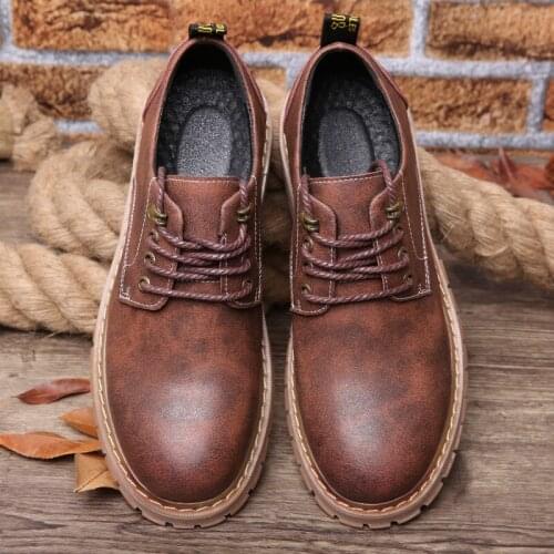 Autumn/Winter New Man Casual shoes Mens tooling shoes Male Lace-up Breathable Leisure Men shoes Brown Chaussure Homme C1-55