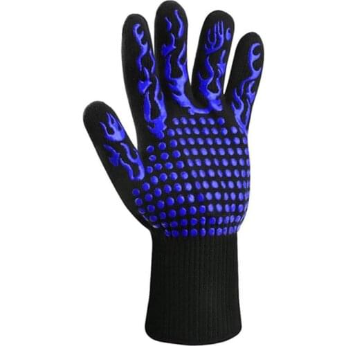 Barbecue Gloves Heat Resistant Anti-scald Gloves Silicone Cooking Baking Barbecue Oven Gloves Kitchen Fireproof BBQ Accessories