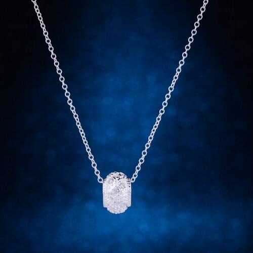 Looped linked inlaid silver plated Necklace 925 jewelry silver Pandant Fashion Jewelry RROKECMZ