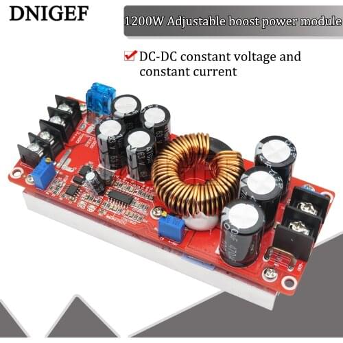 DNIGEF 1200W 20A DC-DC Converter Boost Step-up Power Supply Module With Hea12t Sink 1200 W 12V to 24V 48V in 8-60V out 12-83V