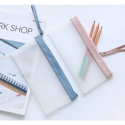 Simple Pencil Case Transparent clear school pencil bag for girls boys stationery pouch Waterproof pencil cases TPU bags
