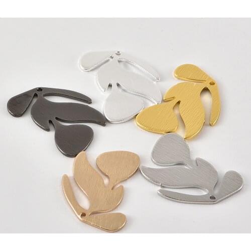 21X15MM personality exaggerated brushed shaped leaves diy jewelry accessories necklace earrings pendant