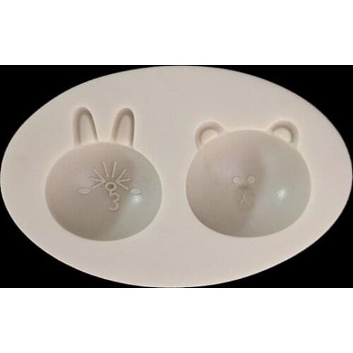 Minsunbak rabbit Bear cartoon animals chocolate mold 3D Lollipop Silicone Mould