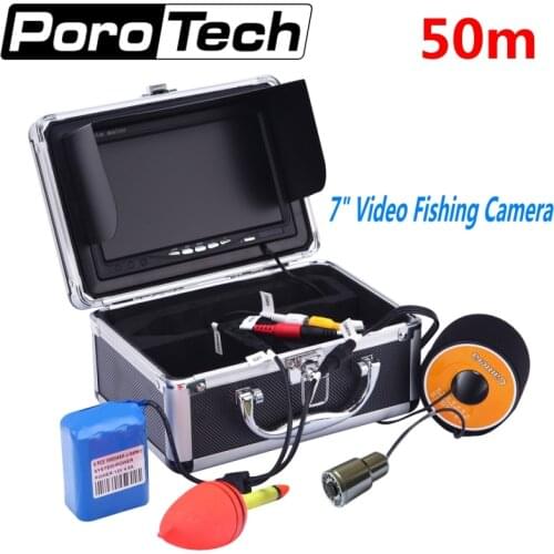 SY703 50m 1000TVL HD Waterproof Fish Finder Underwater Camera 7" Video Underwater Fishing Camera kit IR LED Fish Camera