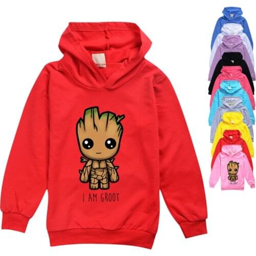 Marvel Groot Hoodies Clothes Guardians of The Galaxy Child Fashion Print Hoodie Baby Boy Girl Spring&Autumn Kids Jacket Sweater