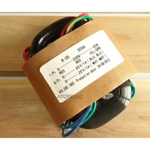 220V 50W R-Core Transformer 25V+25V for Audio Amplifier Preamps AMP DAC R Core