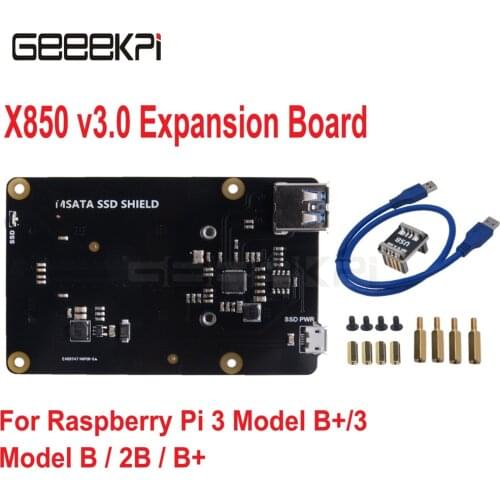 In Stock GeeekPi X850 V3.1 mSATA SSD USB 3.0 Expansion Module Storage Expansion Board for Raspberry Pi 3 B+ (Plus) /3 B