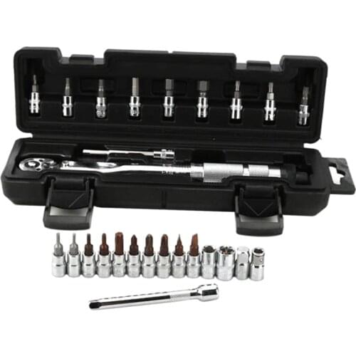 1/4" 5-25Nm Adjustable Torque Wrench Bicycle Repair Tools Kit Set Tool Bike Repair Spanner