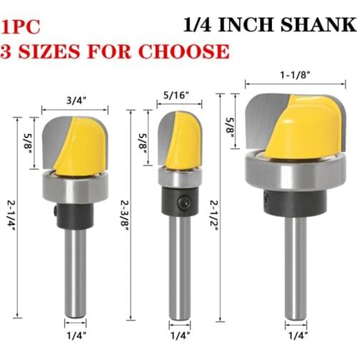 1Pc 1/4 Inch Shank Bowl & Tray Template Router Bit 6.35mm Shank Two Flute Diameter 13mm/19mm/28.5mm Carbide Cutters