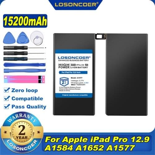 100% Original LOSONCOER 11500mAh A1577 Tablet Battery For Apple iPad Pro 12.9 A1584 A1652 A1577