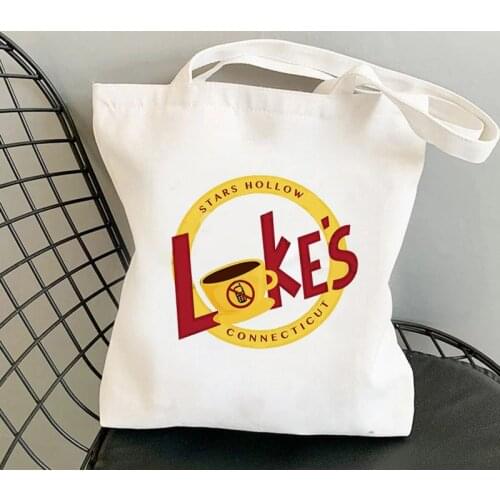 2021 Fashion Shopper luke’s Gilmore Girls Printed Tote Bag women Harajuku shopper handbag Shoulder shopping bag Lady Canvas Bag