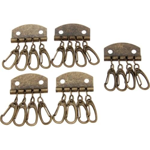 5Pcs DIY Key Chain Ring Keyfob Ring Patchwork Sewing Metalware Key Row 4/6 Hole Handmade Fabric Leather Accessories