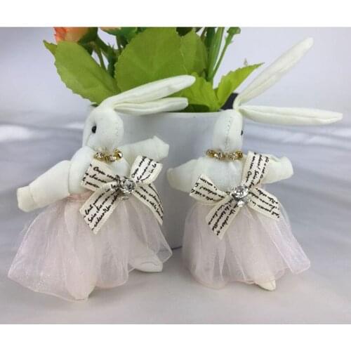 50 Pcs Kawaii Mini Rabbit 11CM Soft Toy Cute Rabbit Stuffed Animal Toy Small Pendant For Child Phone Gift Wedding DWJ031